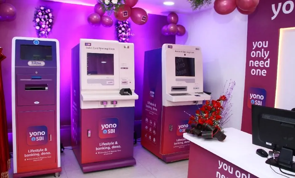 YONO SBI digital kiosk zone branded for launch
