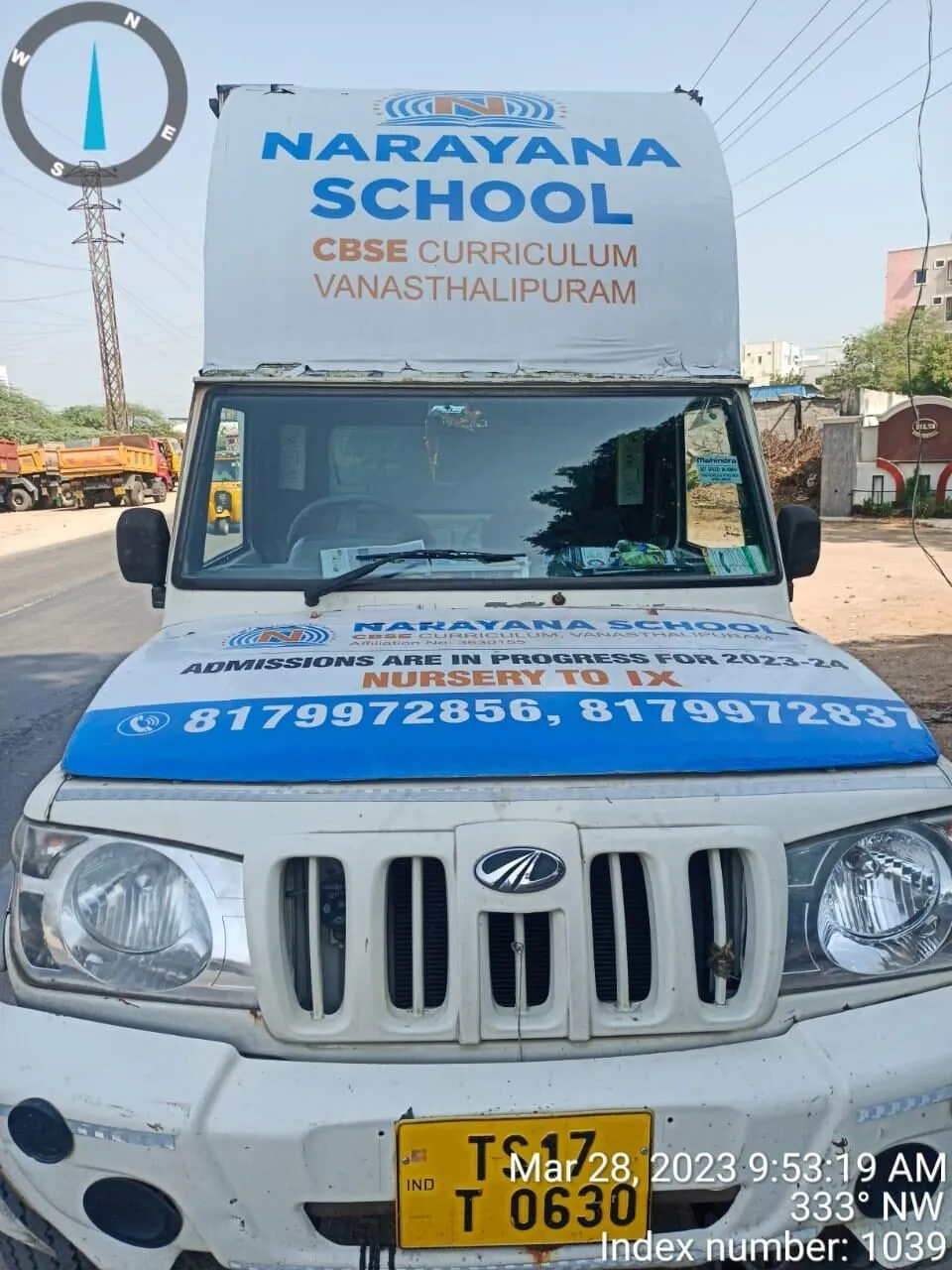 GPS-tracked LED mobile van on a scheduled route through a Hyderabad locality