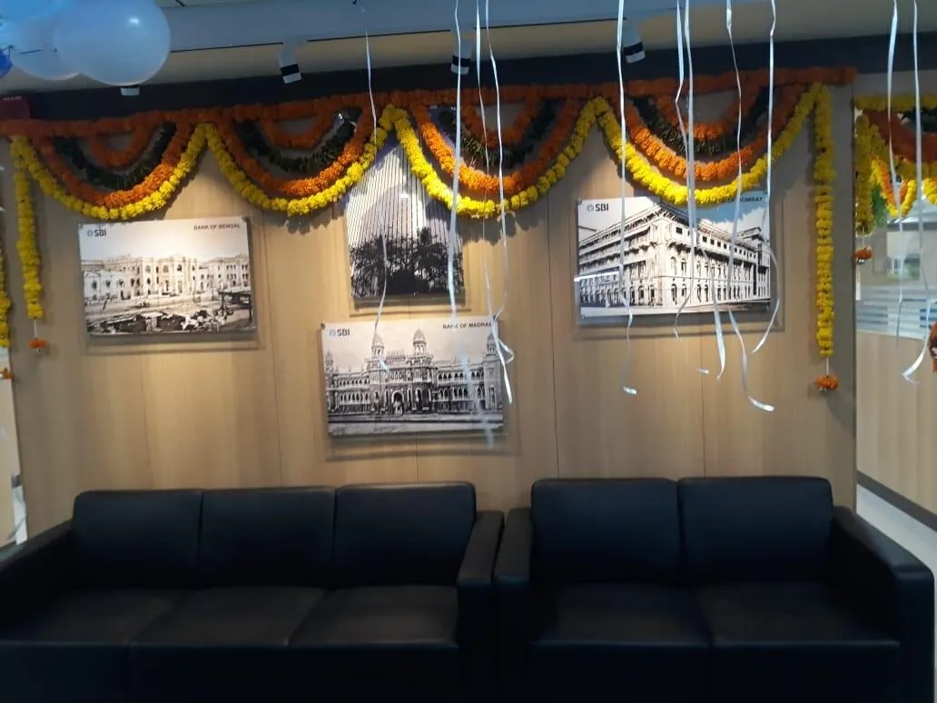 Corporate office heritage wall display