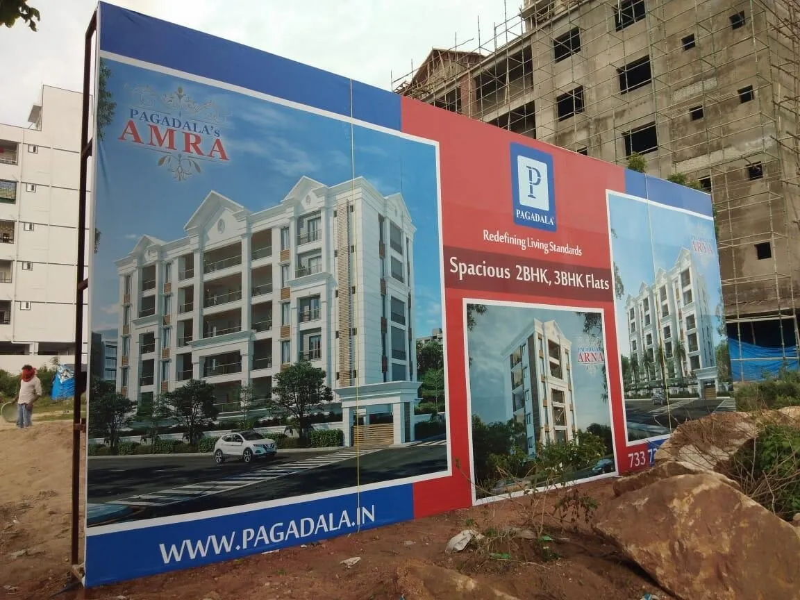 On-site hoarding at a residential construction project